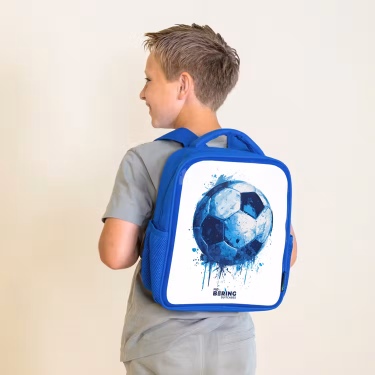 Kinderrugzak - Blauw - Voetbal - Inktspatten - Blauw - Bal — 3