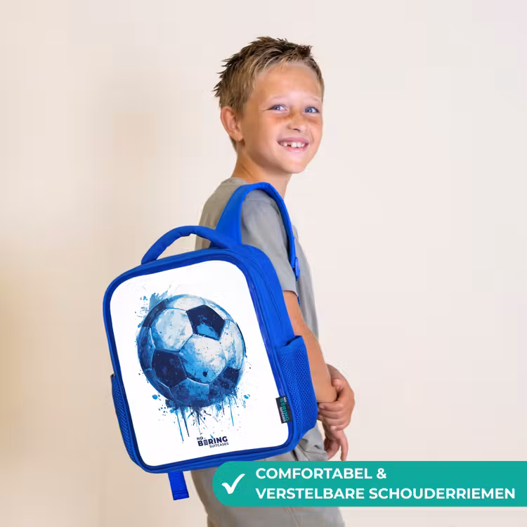 Kinderrugzak - Blauw - Voetbal - Inktspatten - Blauw - Bal — 4