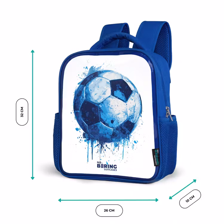 Kinderrugzak - Blauw - Voetbal - Inktspatten - Blauw - Bal — 5