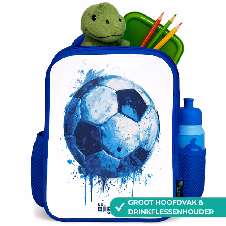 Kinderrugzak - Blauw - Voetbal - Inktspatten - Blauw - Bal — 6