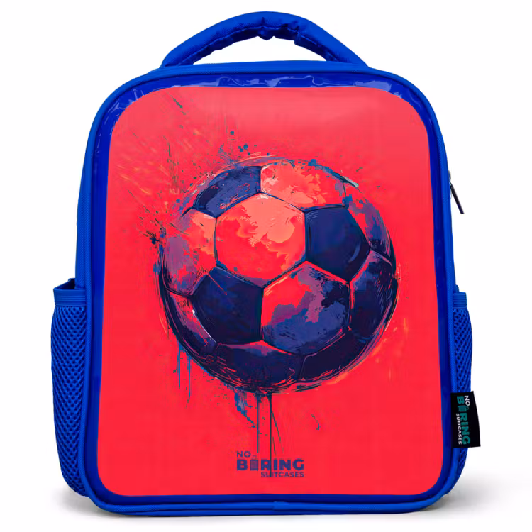 Kinderrugzak - Blauw - Voetbal - Verf - Blauw - Rood — 1
