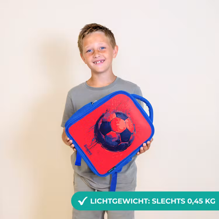 Kinderrugzak - Blauw - Voetbal - Verf - Blauw - Rood — 2