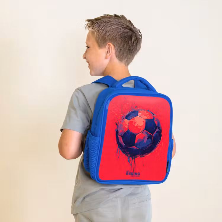 Kinderrugzak - Blauw - Voetbal - Verf - Blauw - Rood — 3