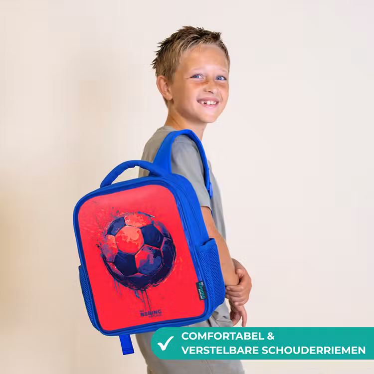 Kinderrugzak - Blauw - Voetbal - Verf - Blauw - Rood — 4
