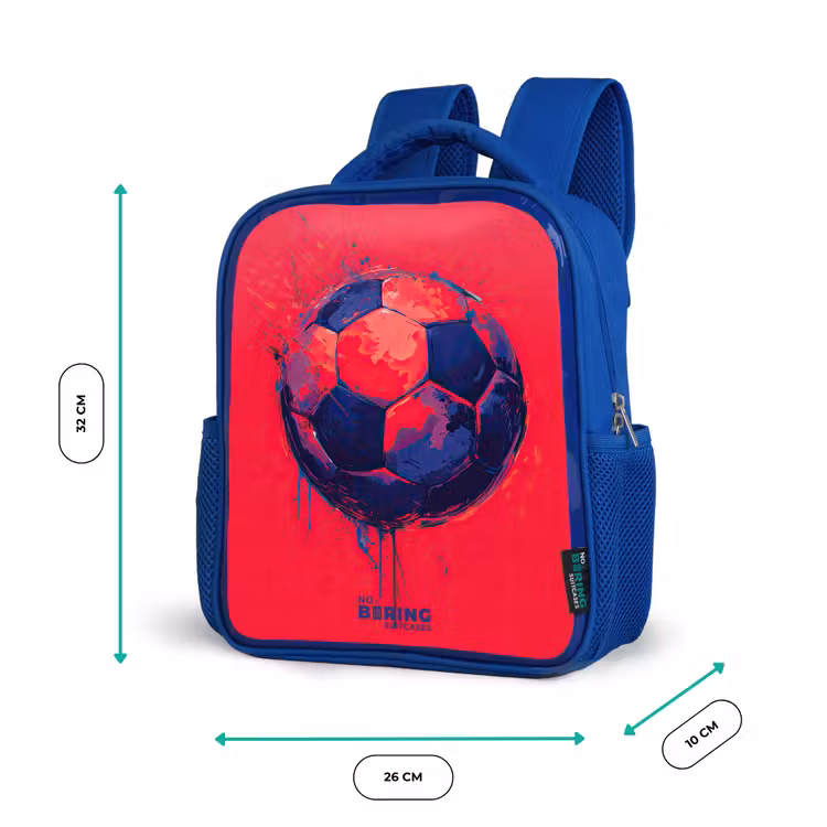 Kinderrugzak - Blauw - Voetbal - Verf - Blauw - Rood — 5