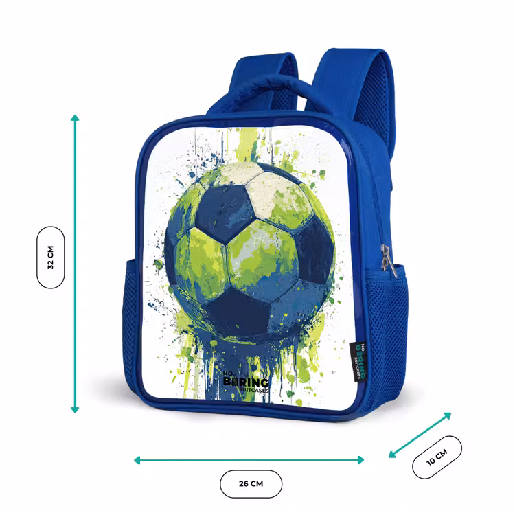 Kinderrugzak - Blauw - Voetbal - Verf - Groen - Blauw — 5