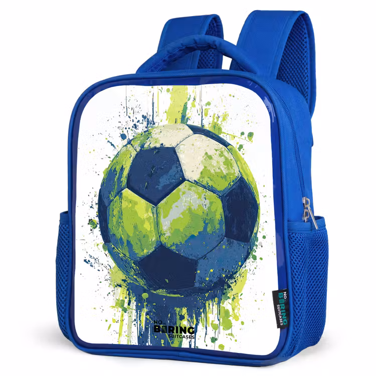 Kinderrugzak - Blauw - Voetbal - Verf - Groen - Blauw — 7