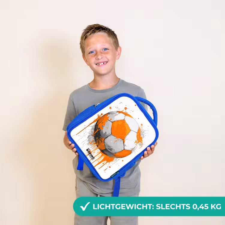 Kinderrugzak - Blauw - Voetbal - Verf - Oranje — 2