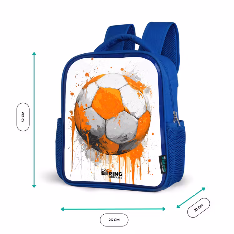 Kinderrugzak - Blauw - Voetbal - Verf - Oranje — 5