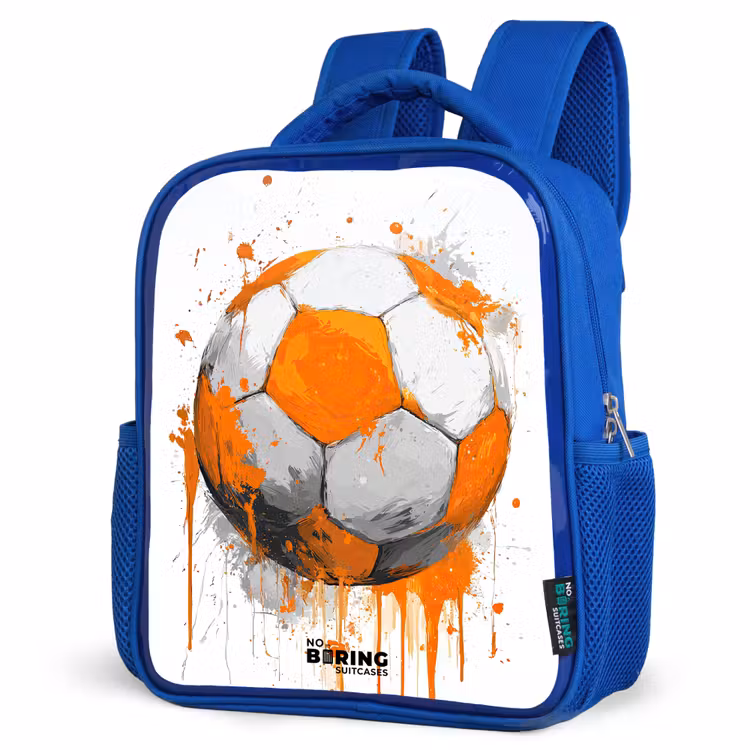 Kinderrugzak - Blauw - Voetbal - Verf - Oranje — 7