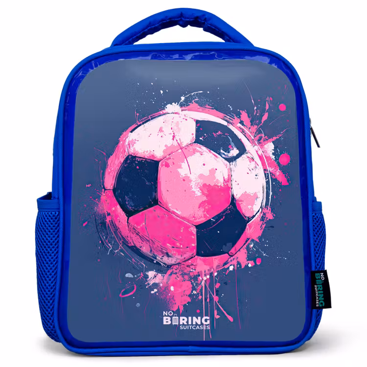 Kinderrugzak - Blauw - Voetbal - Verf - Roze - Blauw — 1