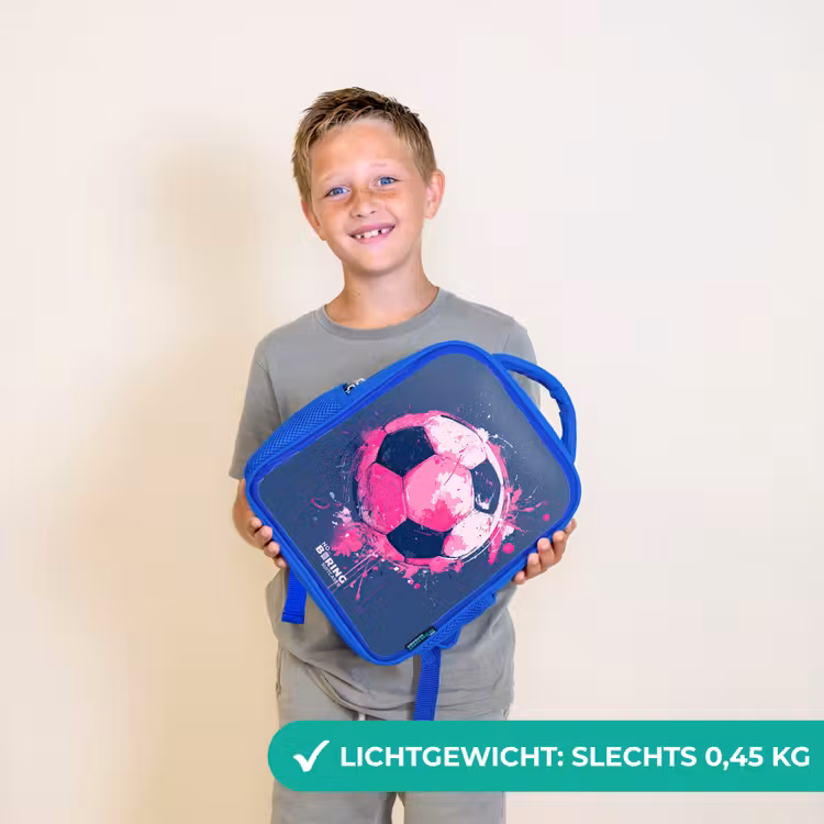 Kinderrugzak - Blauw - Voetbal - Verf - Roze - Blauw — 2