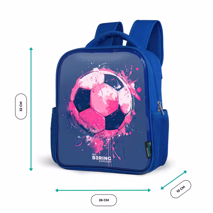 Kinderrugzak - Blauw - Voetbal - Verf - Roze - Blauw — 5