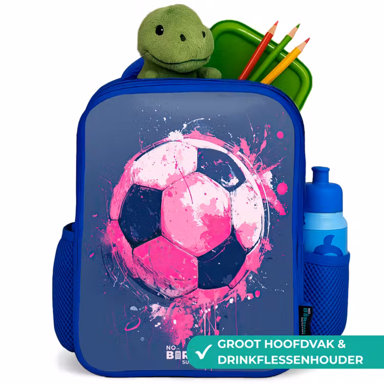 Kinderrugzak - Blauw - Voetbal - Verf - Roze - Blauw — 6