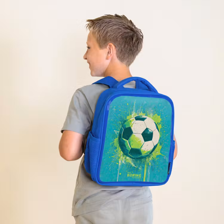 Kinderrugzak - Blauw - Voetbal - Verfspatten - Groen - Blauw — 3