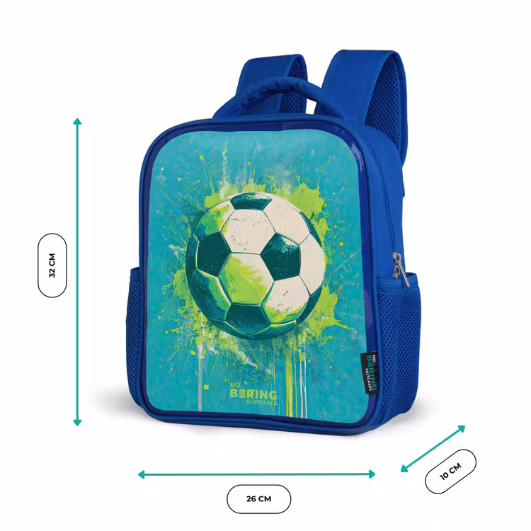 Kinderrugzak - Blauw - Voetbal - Verfspatten - Groen - Blauw — 5
