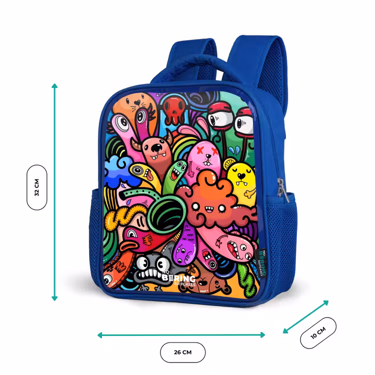 Kinderrugzak - Blauw - Vrolijke monsterchaos — 5
