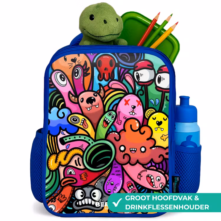 Kinderrugzak - Blauw - Vrolijke monsterchaos — 6