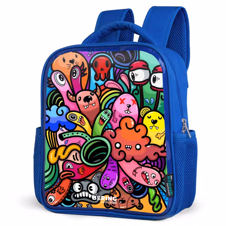 Kinderrugzak - Blauw - Vrolijke monsterchaos — 7