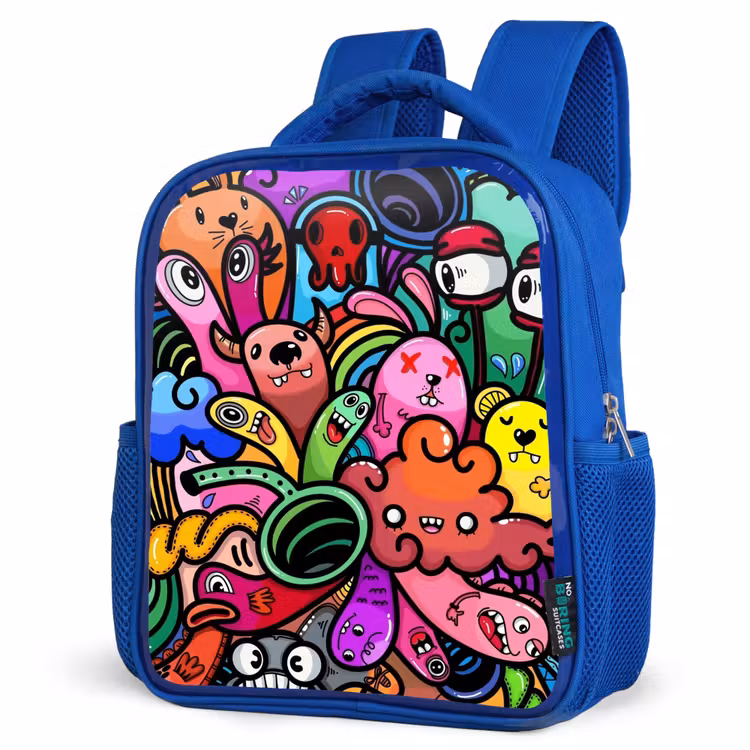 Kinderrugzak - Blauw - Vrolijke Monsterchaos — 7