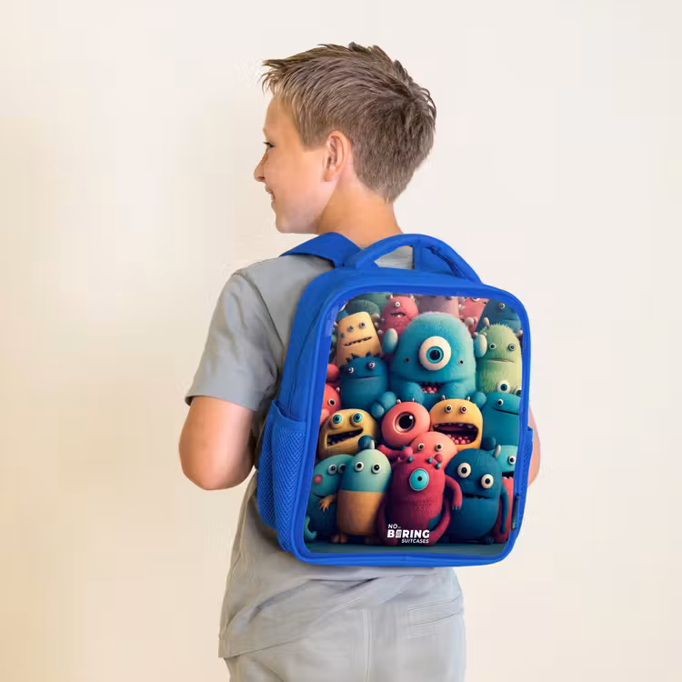 Kinderrugzak - Blauw - Zachte en bolle monsters — 3