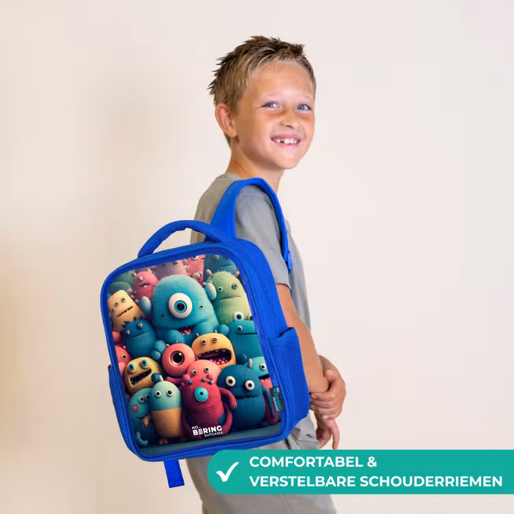 Kinderrugzak - Blauw - Zachte en bolle monsters — 4