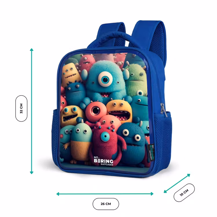 Kinderrugzak - Blauw - Zachte en bolle monsters — 5