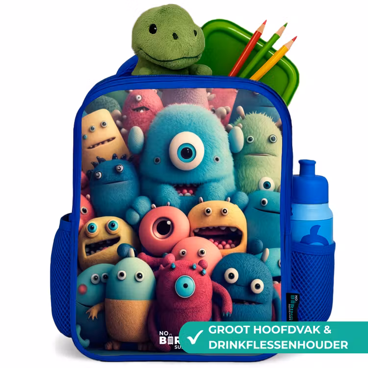 Kinderrugzak - Blauw - Zachte en bolle monsters — 6