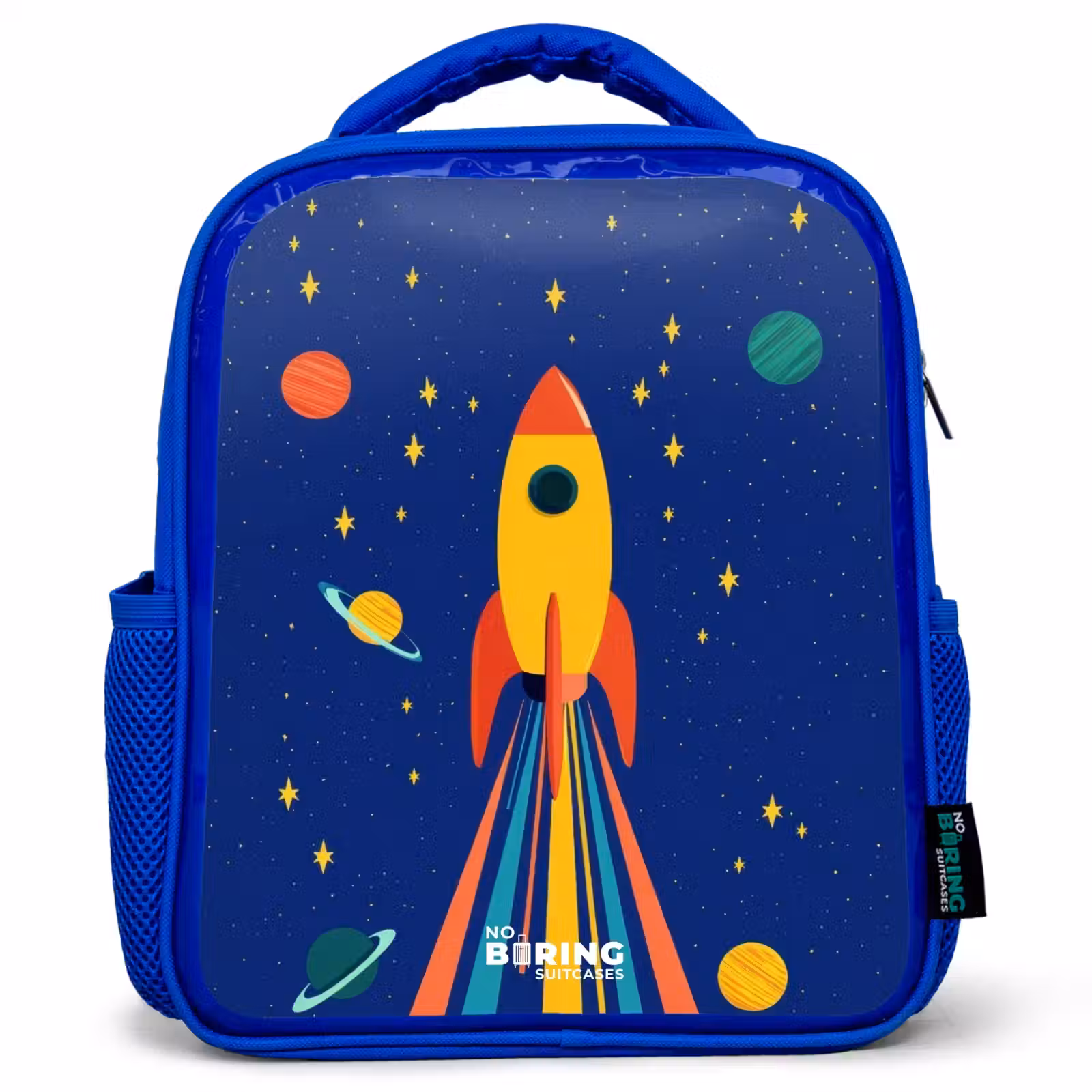Kinderrugzak - Blauw - Raket - Sterren - Planeet - Ruimte — 1