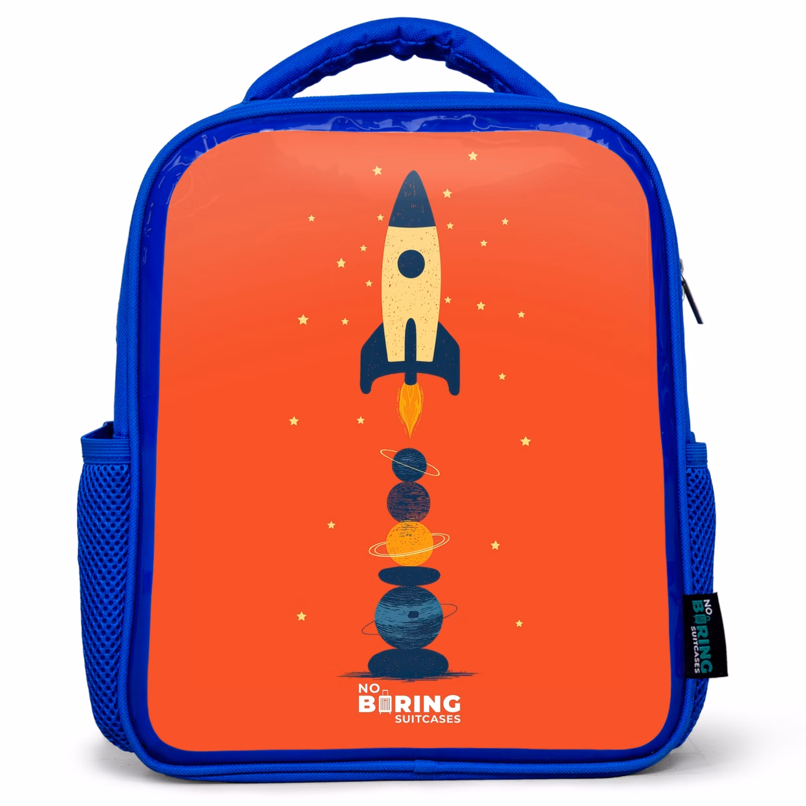 Kinderrugzak - Blauw - Raket - Sterren - Planeten — 1