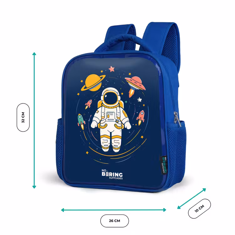 Kinderrugzak - Blauw - Astronaut - Planeet - Sterren - Raket — 5