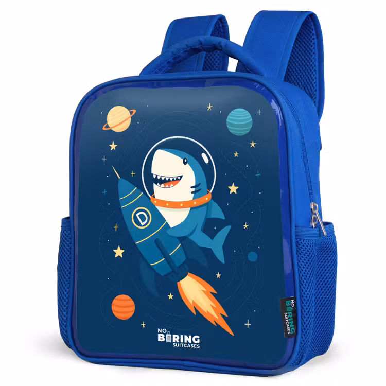 Kinderrugzak - Blauw - Dier - Ruimte - Planeet - Raket — 7
