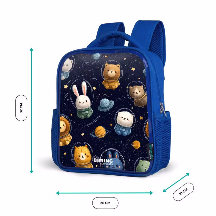 Kinderrugzak - Blauw - Dieren - Astronaut - Planeten - Sterren — 5