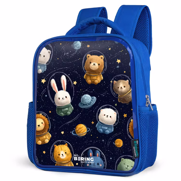 Kinderrugzak - Blauw - Dieren - Astronaut - Planeten - Sterren — 7