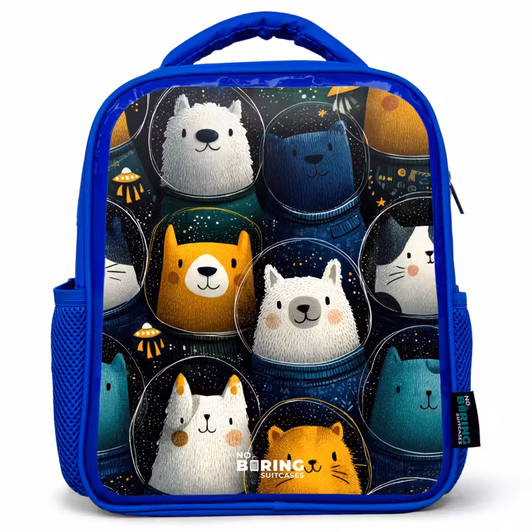 Kinderrugzak - Blauw - Dieren - Sterren - Planeten - Astronaut — 1