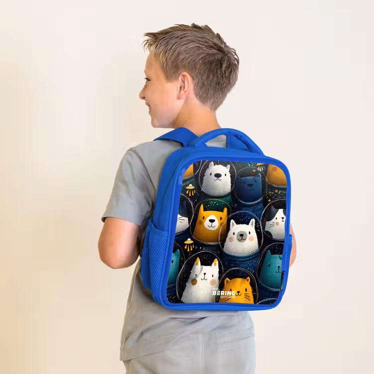 Kinderrugzak - Blauw - Dieren - Sterren - Planeten - Astronaut — 3