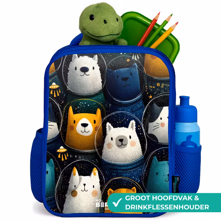 Kinderrugzak - Blauw - Dieren - Sterren - Planeten - Astronaut — 6
