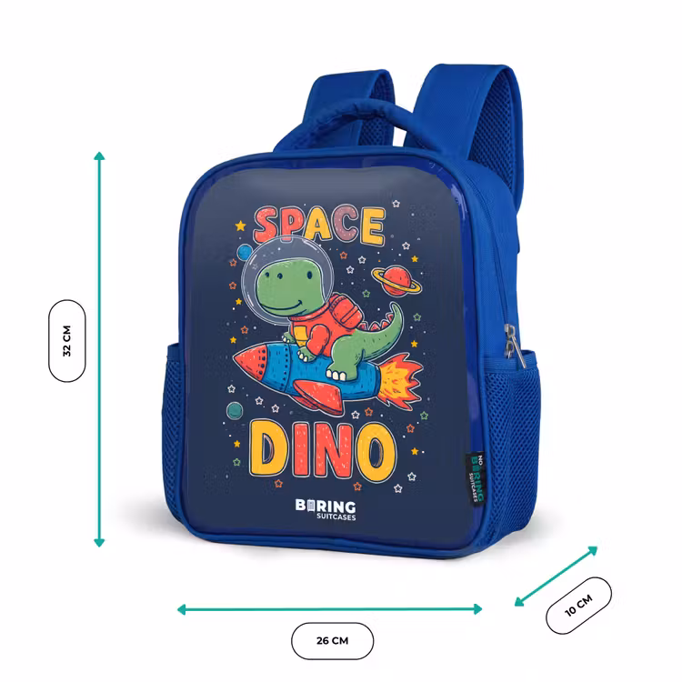 Kinderrugzak - Blauw - Dino - Groen - Raket - Sterren — 5