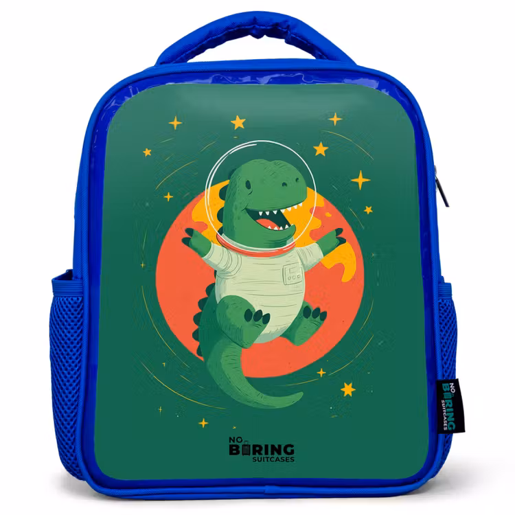 Kinderrugzak - Blauw - Dino - Planeet - Sterren - Groen — 1