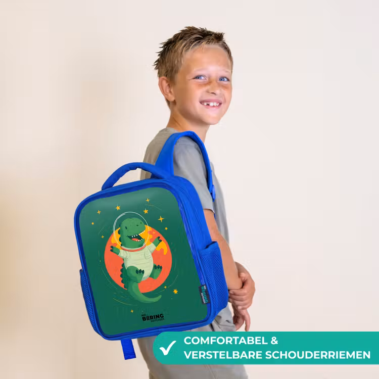 Kinderrugzak - Blauw - Dino - Planeet - Sterren - Groen — 4