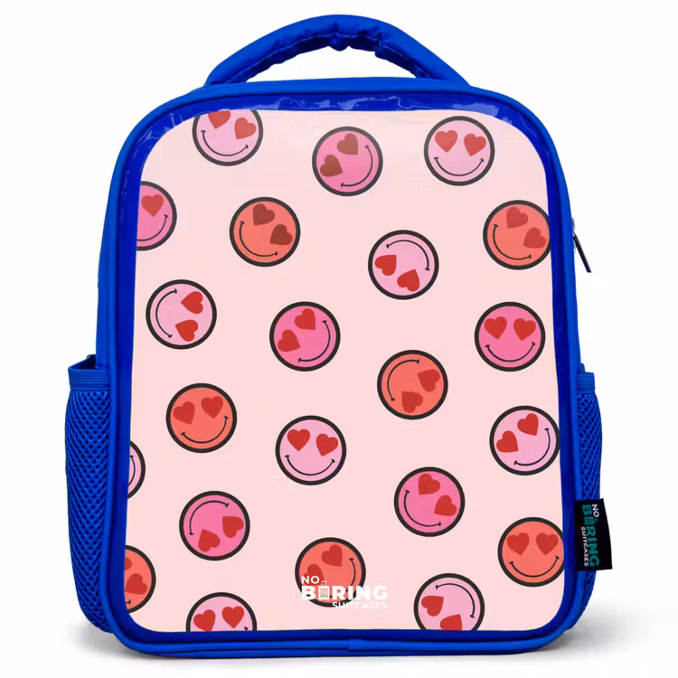 Kinderrugzak - Blauw - Hartje - Smiley - Patroon — 1