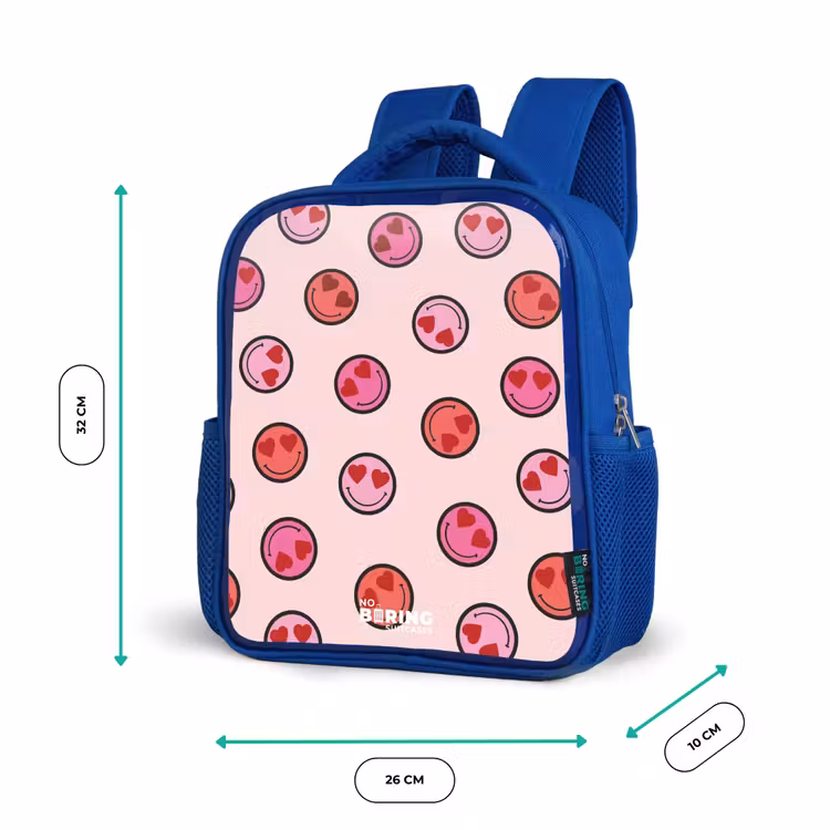 Kinderrugzak - Blauw - Hartje - Smiley - Patroon — 5
