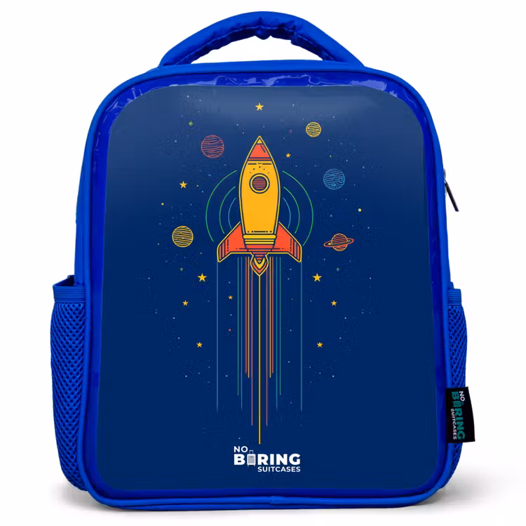 Kinderrugzak - Blauw - Raket - Planeten - Sterren — 1