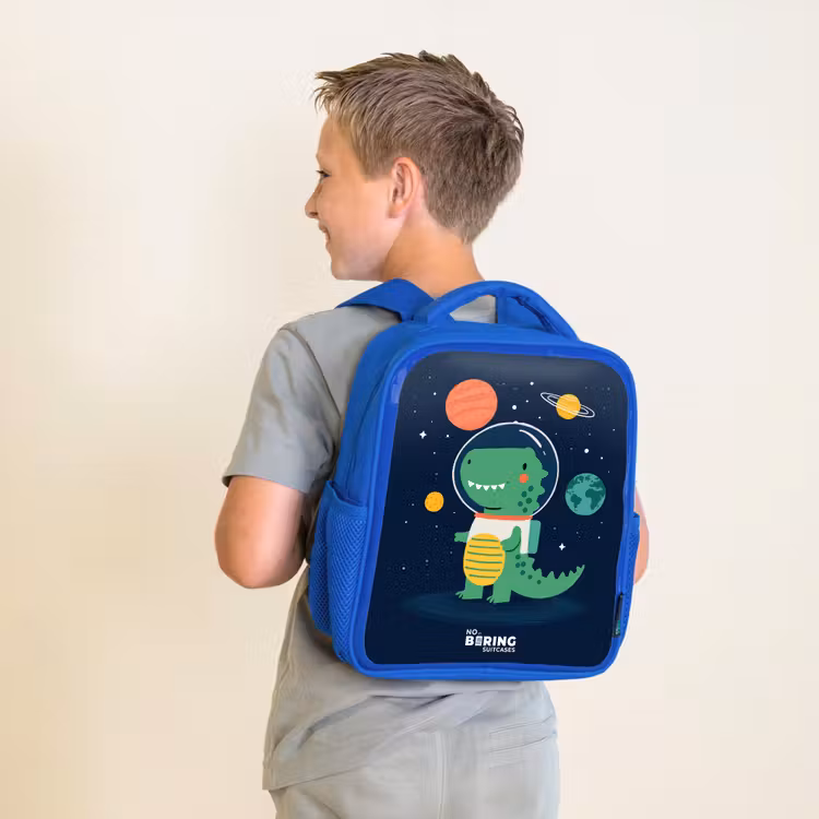 Kinderrugzak - Blauw - Ruimte - Dino - Planeten - Sterren — 3