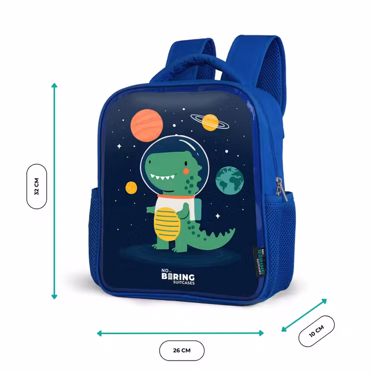 Kinderrugzak - Blauw - Ruimte - Dino - Planeten - Sterren — 5