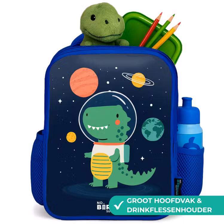 Kinderrugzak - Blauw - Ruimte - Dino - Planeten - Sterren — 6