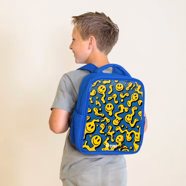 Kinderrugzak - Blauw - Smiley - Blauw - Geel — 3