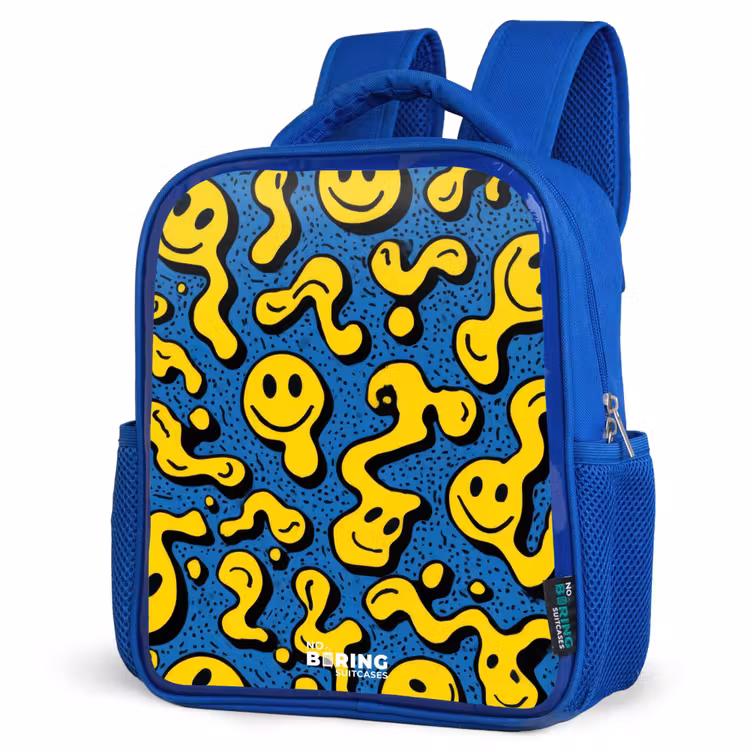 Kinderrugzak met naam - Blauw - Smiley - Geel - Blauw β 7