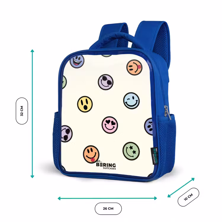 Kinderrugzak met naam - Blauw - Speelse smiley-mix — 5