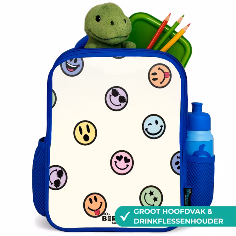 Kinderrugzak met naam - Blauw - Speelse smiley-mix — 6